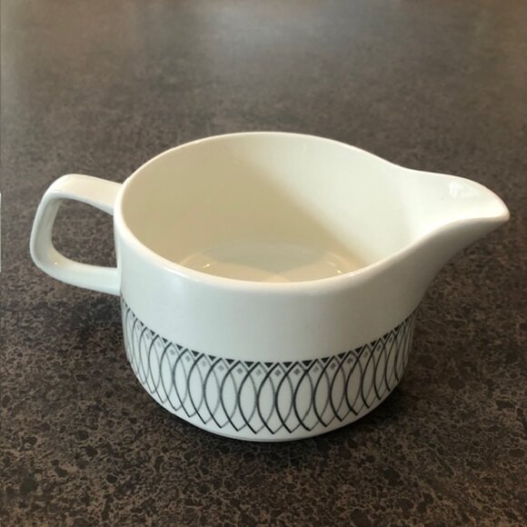 MCM 1960's J&G Meakin Studio, Scraffito Geometric Mid-Century Modern Gravy Boat - Picture 1 of 7
